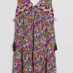 Anthropologie Embroidered sleeveless Multicolor Floral Dress NWT 2x
